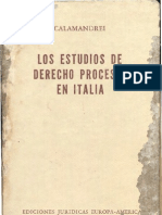 Los Estudios de Derecho Procesal en Italia Piero Calamandrei