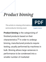 Product Binning Is The Categorizing of