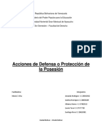 Acciones de Defensa o Proteccion de La Posecion