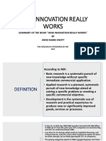 Summary of The Book "How Innovation Really Works" BY Anne Marie Knott