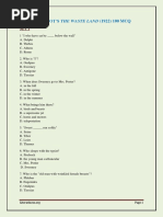 Waste Land Eliot 100 MCQ