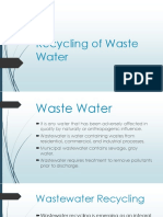 Recycling of Waste Water