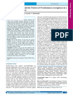 Study of Colistin Sensitivity Pattern of Pseudomonas Aeruginosa in A Tertiary Care Hospital