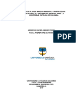 Propuesta de Pma A Partir de Los Indicadores de "Greenmetric Ranking" para La Universidad Católica de Colombia