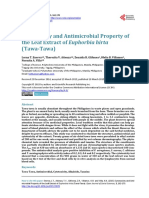 Cytotoxicity and Antimicrobial Property of The Leaf Extract of Euphorbia Hirta (Tawa-Tawa)