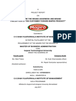 To Measure The Brand Awarness and Brand Preception of The Customer Toward Mapro Product