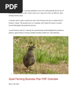 Quail Farming Business Plan PDF Overview