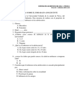 Encuesta Sobre El Embarazo Adolescente