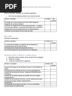 Orden de Revisión Del Sistema de Frenos