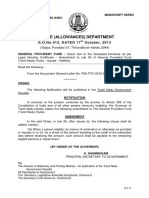 Finance (Allowances) Department: G.O.No.412, DATED 17 October, 2013