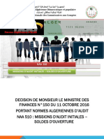 Norme Algérienne D'audit 510 Audit Initial Sold D'ouverture