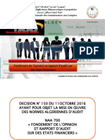 Norme Algérienne D'audit 700 FOND D'OPINION ET RAPPORT D'AUDIT