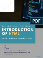 Basic Introduction With HTML: By-Assis - Professor-Ajeet Achal