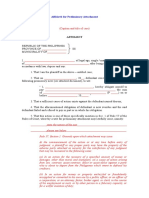 Affidavit For Preliminary Attachment