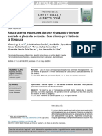 Rotura Uterina Espontánea Durante El Segundo Trimestre Asociado A Placenta Pércreta. Caso Clínico y Revisión de La Literatura