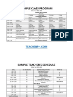 DepEd Sample Class Program and Teacher's Schedule