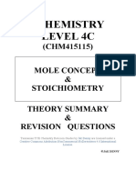 Chemistry Level 4C: (CHM415115) Mole Concept & Stoichiometry Theory Summary & Revision Questions