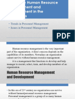 Trends and Issues in Personnel Management