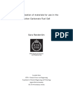 Characterisation of Materials For Use in The Molten Carbonate Fuel Cell