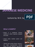 Japanese Medicine: Lecture By: M.K. Sastry