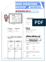 División de Números Enteros para Primero de Secundaria