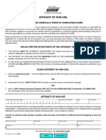 Affidavit of Non-Use: Please Read Carefully Prior To Completing Form