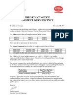 Important Notice Product Obsolescence: 3 Manchester Rd. Derry, NH 03038 Tel 603.432.4100 Fax 603.432.1570