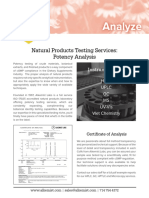 Analyze: Natural Products Testing Services: Potency Analysis