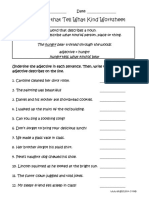 Adjectives Tell What Kind Worksheet PDF