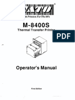 Sato M8400S Thermal Transfer Printer Operator Manual