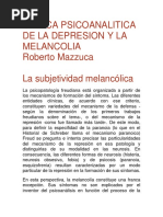 Clinica Psicoanalitica de La Depresion y La Melancolia