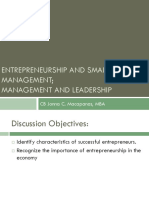 Entrepreneurship and Small Business Management