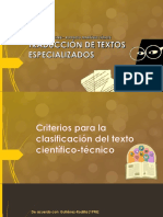 Criterios para La Clasificación Del Texto Científico-Técnico