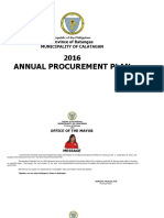 2016 Annual Procurement Plan