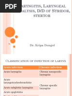 Laryngitis, Laryngeal Paralysis, DDX of Stridor, Stertor