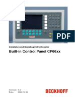 Built-In Control Panel CP66xx: Installation and Operating Instructions For