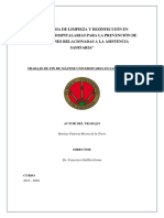 Programa de Limpieza Y Desinfección en Superficies Hospitalarias para La Prevención de Infecciones Relacionadas A La Asistencia Sanitaria