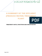 A Summary of The Effluent (Produce Water) Treatment Plant: Treatment Units, Functions and Specification