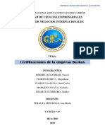 Certificaciones de La Empresa Backus: Facultad de Ciencias Empresariales Escuela de Negocios Internacionales