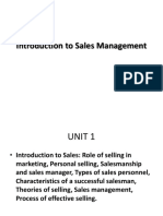 Introduction To Sales Management