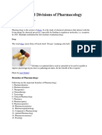 Branches of Pharmacology