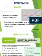 Ecs 555 - Interpolation: Learning Outcomes