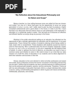 My Reflection About The Educational Philosophy and Its Nature and Scope