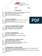 Elm Formal Observation Form