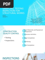 Sampling, Testing Inspection For Structural Works: CE157 Group 5