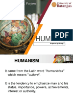 Humanism: Prepared By: Group 5