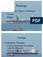 Tonnage Two Primary Types of Tonnage - Volume - Weight