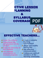 Effective Lesson Planning & Syllabus Coverage