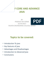 Basics of Core and Advance Java: BY: Prabhat KM Verma 1673413027 Rajkiya Engineering College, Banda