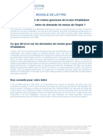 Lettre de Demande de Remise Gracieuse de La Taxe D Habitation 1475